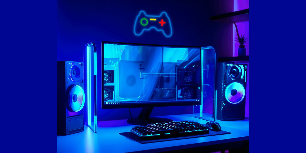Neon LED MANTA Gamepad