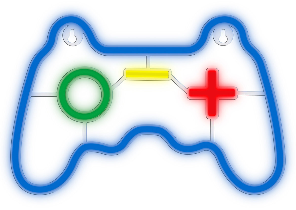 Neon LED MANTA Gamepad włącznik włączanie wyłączanie 2-metrowemu kablowi zasilającemu USB-A 5V/1A 3 baterie AA 1,5V