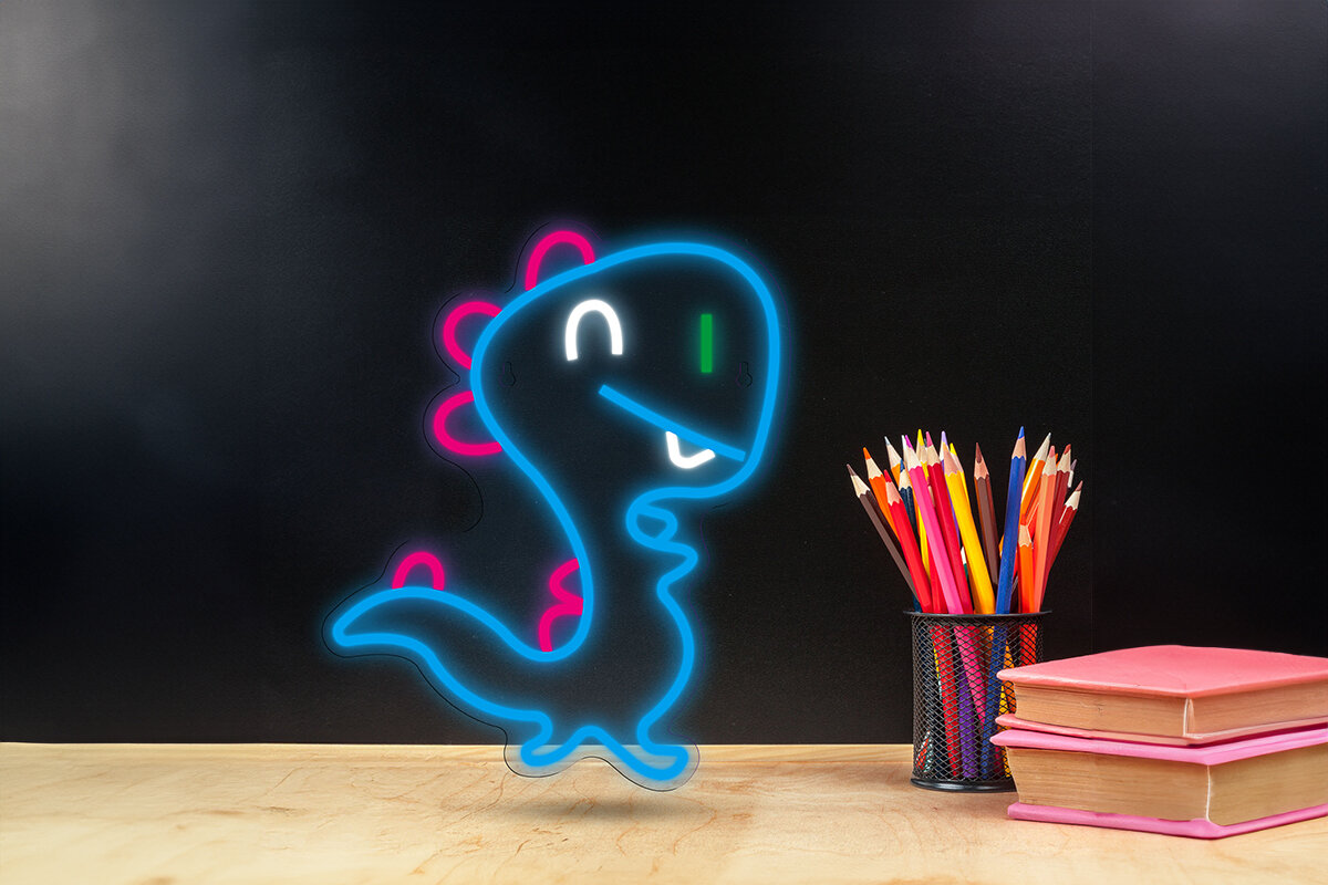 Neon LED MANTA Dinozaur