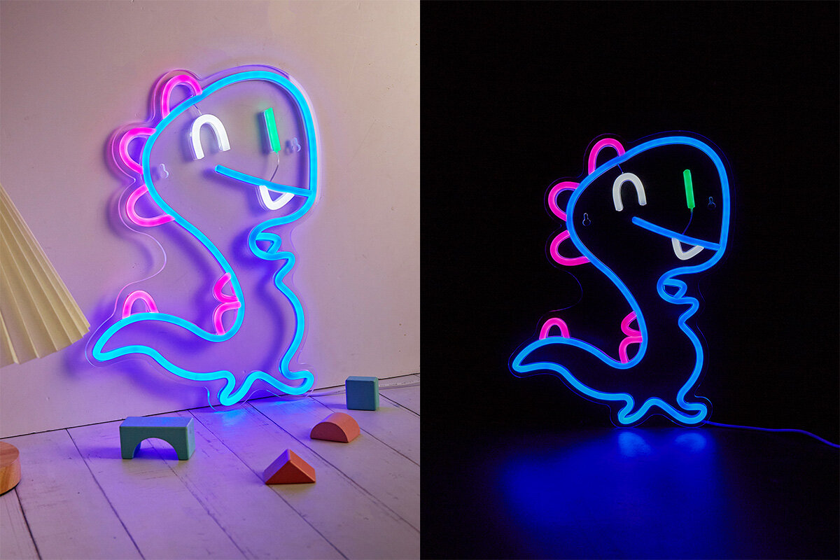 Neon LED MANTA Dinozaur włącznikowi regulatorowi jasności dostosować światło 2-metrowy kabel