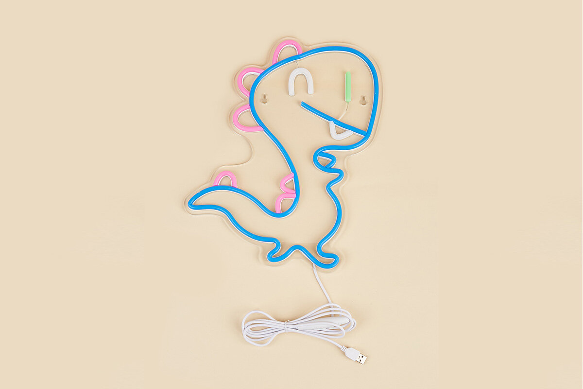 Neon LED MANTA Dinozaur USB-A komputera, powerbanku czy ładowarki szybkie i proste
