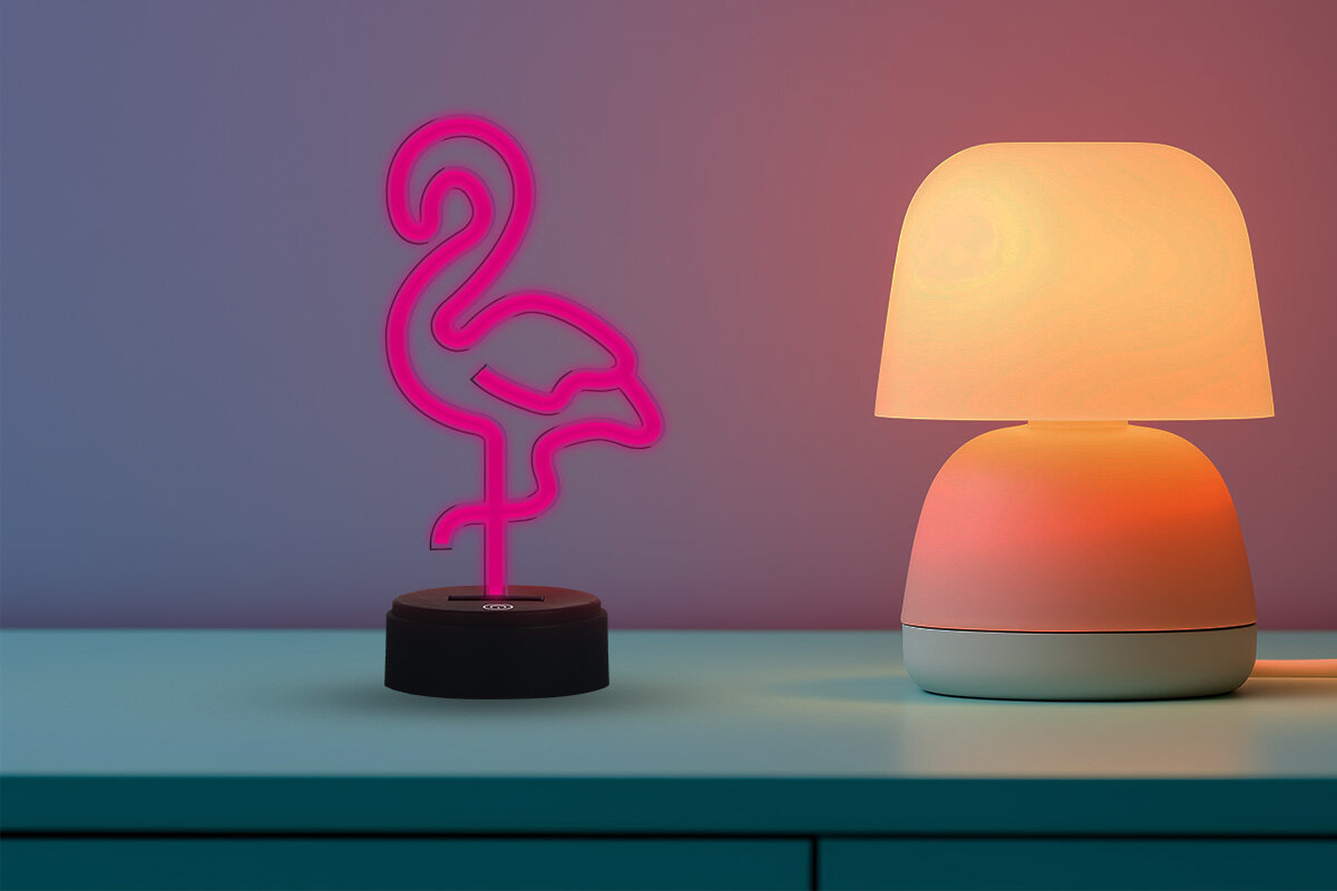 Neon LED MANTA Flaming