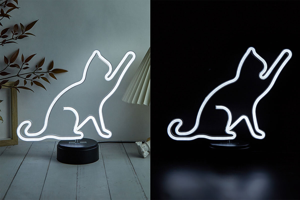 Neon LED MANTA Kot zasilania przez USB-A Manta komputera, powerbanku ładowarki tradycyjnych gniazdek