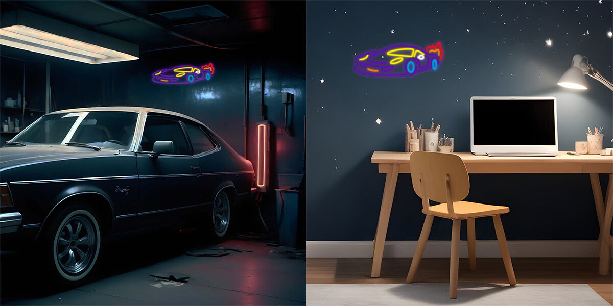 Neon LED MANTA Samochod kolorowymi przewodami LED intensywne barwy