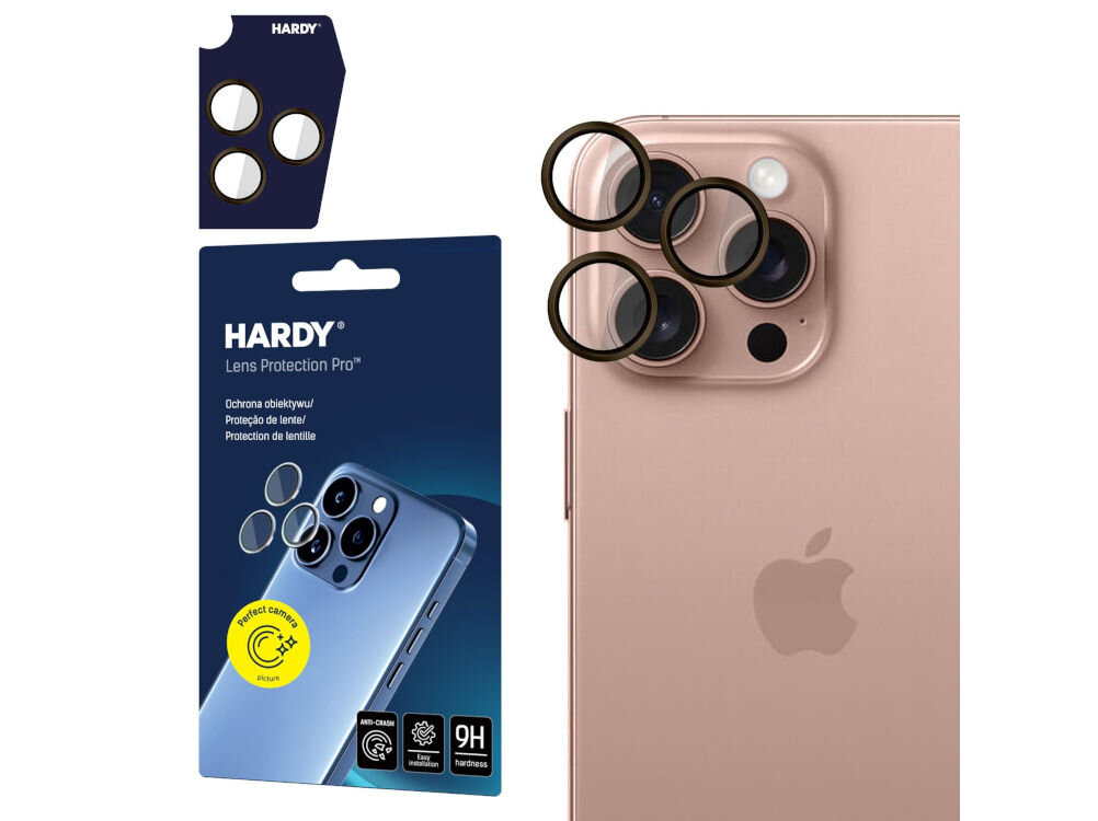 Szkło hartowane na obiektyw 3MK Lens
					Protection Pro do Apple iPhone 16 Pro / 16 Pro Max 
					stylowa i dyskretna ochrona aparatu smartfona niewidoczna niewyczuwalna różne warianty kolorystyczne nie zmienia naturalnego designu ani smukłej sylwetki