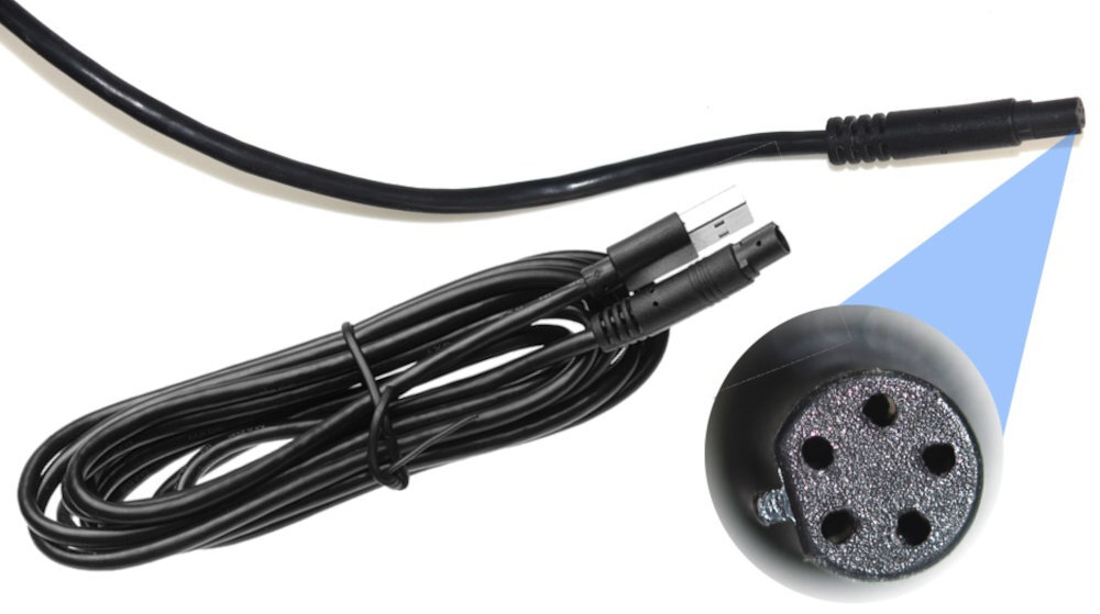 EXTRALINK Lifestyle Dash Cam Extralink Dash Cam kabel zasilający z dedykowaną wtyczką (5 pin) oraz USB-A 2,3 metra Regulowany uchwyt kabel z końcówką USB-A 5V radia lub ładowarki samochodowej - kabel dołączany do zestawu