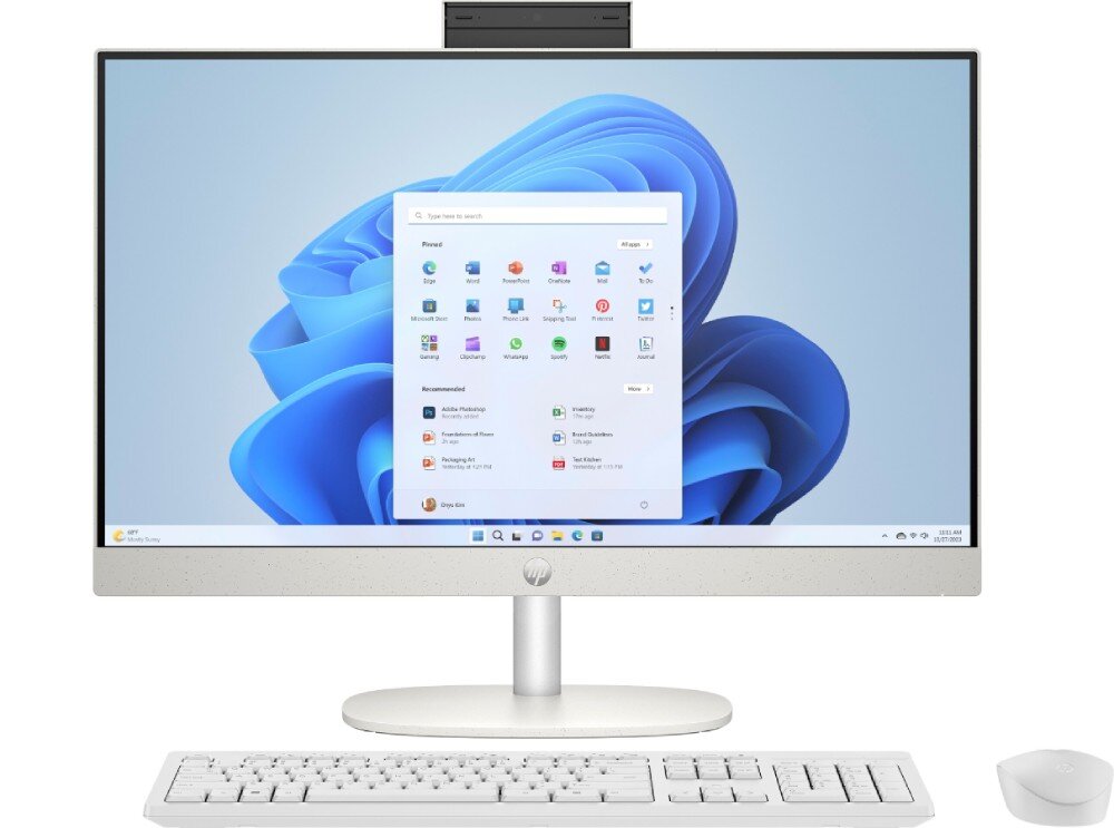 Komputer HP 24-CR0312nw 23.8 IPS R5-7520U 16GB RAM 512GB SSD Windows 11 Home recykling materiały ekologia certyfikaty