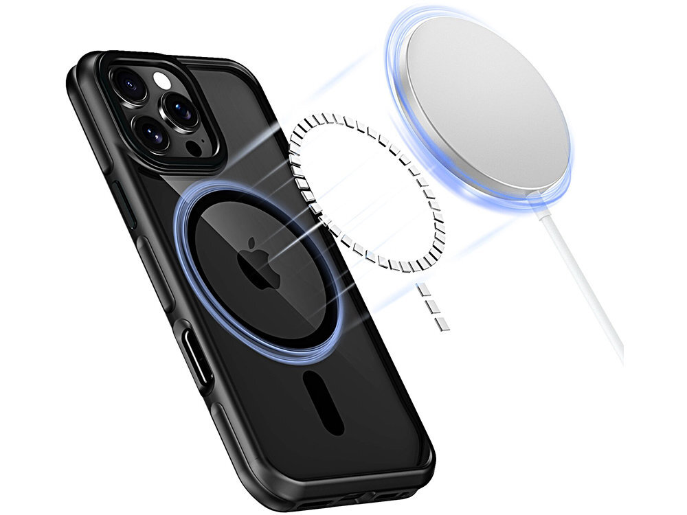 Etui TECH-PROTECT AirHybrid funkcje ochronne z pełną kompatybilnością systemu MagSafe pierścień magnetyczny ładowarkami indukcyjnymi stabilne mocowanie pozostałych akcesoriów MagSafe