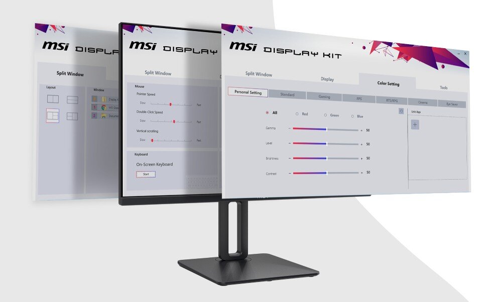 Monitor MSI Pro MP275P 27 1920x1080px IPS 100Hz 1 ms [MPRT] aplikacja narzędzia ustawienia profile