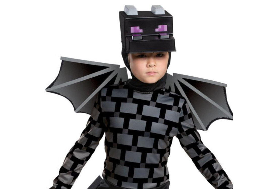 Strój karnawałowy DISGUISE Minecraft Smok Kresu 110-122 cm Dopasowanie do wzrostu dla dzieci w wieku około 4–6 lat o wzroście 110–122 cm chęć do zabawy i samodzielności