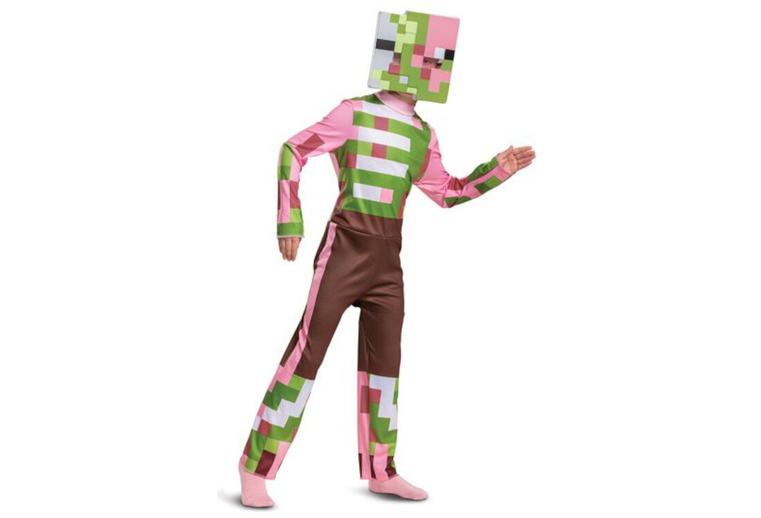 Strój karnawałowy DISGUISE Minecraft Zombie Pigman 125-135 cm wygląd design prezentacja wizualizacja tło Karnawałowa zabawa bohatera