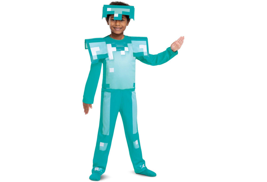 Strój karnawałowy DISGUISE Minecraft Diamentowa Zbroja 109-126 cm Wciągająca zabawa diamentowa zbroja strój, czapka oraz diamentowy miecz stylizacja