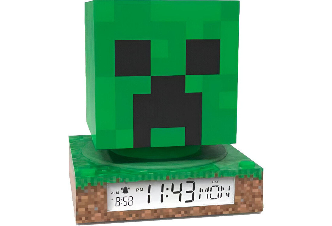 Zabawka budzik z lampką nocną KIDS EUROSWAN Minecraft MIN3020 wygląd wizualizacja prezentacja design tło Efekt 3D w pokoju
