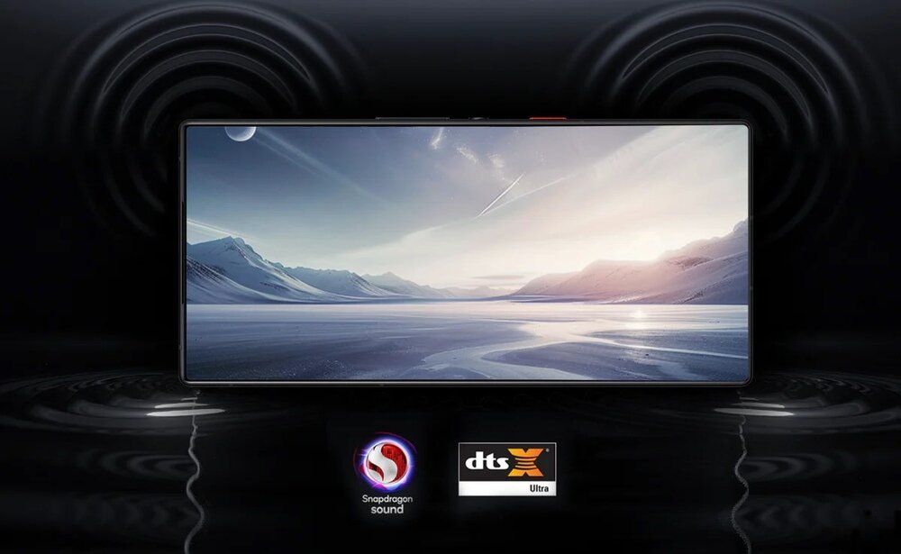 Smartfon NUBIA Red Magic 9s Pro DTSUltra Certification dźwięk wizualizacja fal dźwiękowych