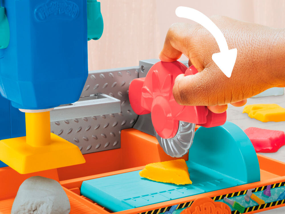 Ciastolina PLAY-DOH Kolorowy warsztat F91415L0 Play-Doh Stamp & Saw Tool Bench zabawkowa piła obrotowa realistyczna zabawa