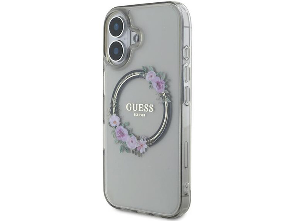 Etui Guess IML Flowers Wreath MagSafe
                rozwiązania design elegancja funkcjonalność magsafe ładowanie tył pod kątem 