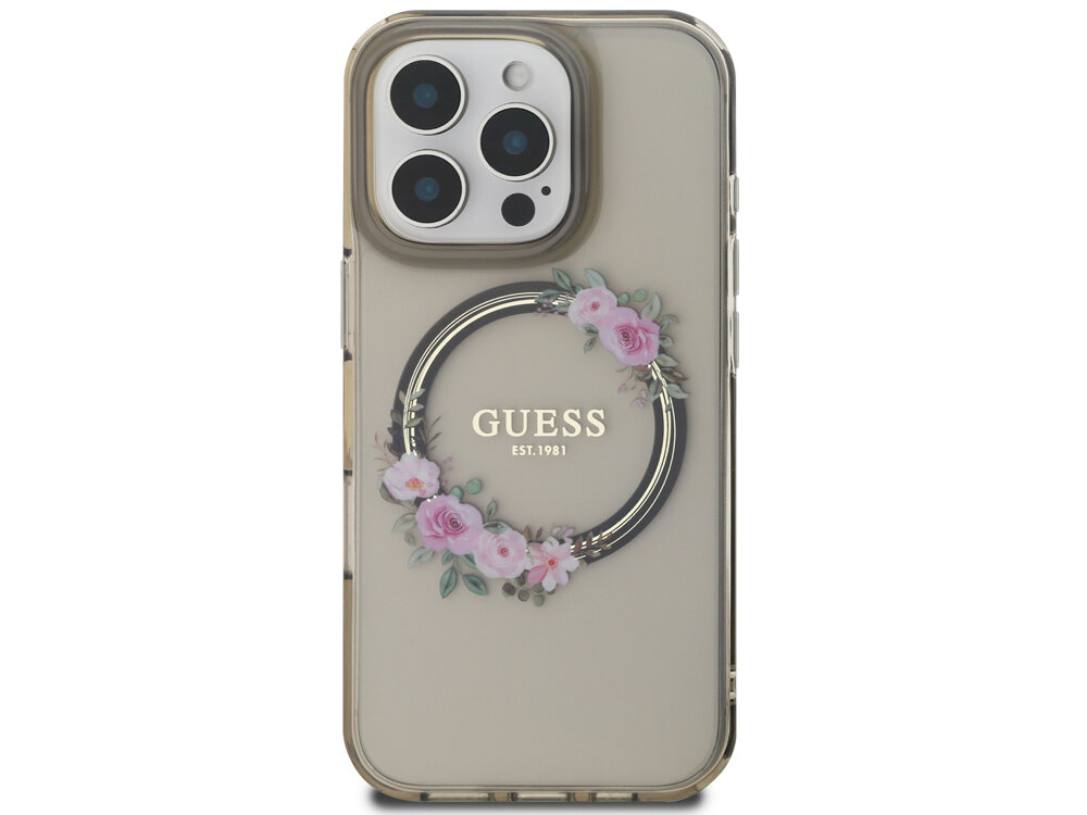 Etui Guess IML Flowers Wreath MagSafe
                boki montaż krawędzie zabezpieczenie tył etui 