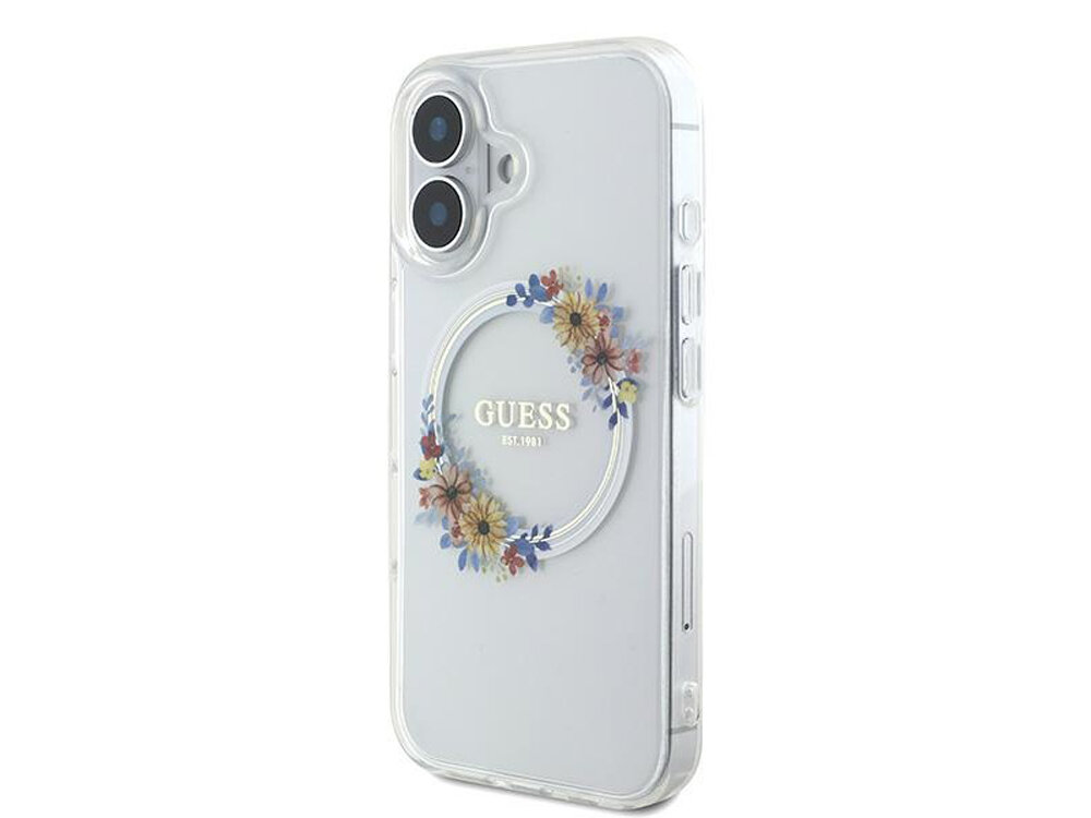 Etui Guess IML Flowers Wreath MagSafe
                rozwiązania design elegancja funkcjonalność magsafe ładowanie tył pod kątem