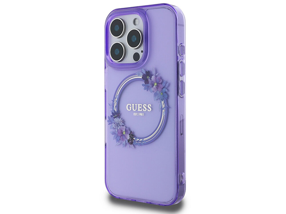 Etui Guess IML Flowers Wreath MagSafe
                rozwiązania design elegancja funkcjonalność magsafe ładowanie tył pod kątem 