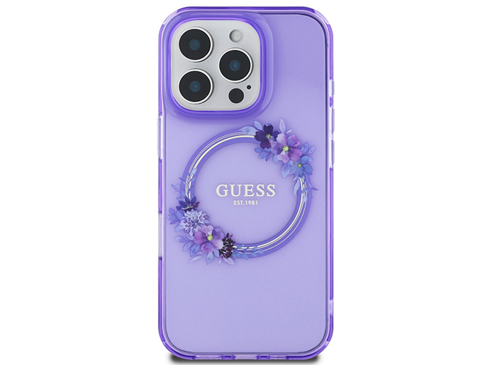 Etui Guess IML Flowers Wreath MagSafe
                boki montaż krawędzie zabezpieczenie tył etui 