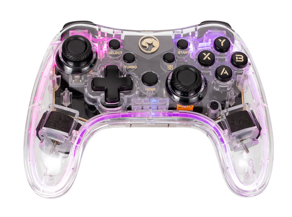 MARVO GT-88 Ghost 40 wygodnego kształtu, wysokiej precyzji i zaawansowanych funkcji początkujących doświadczonych graczy - kontroler na białym tle od przodu