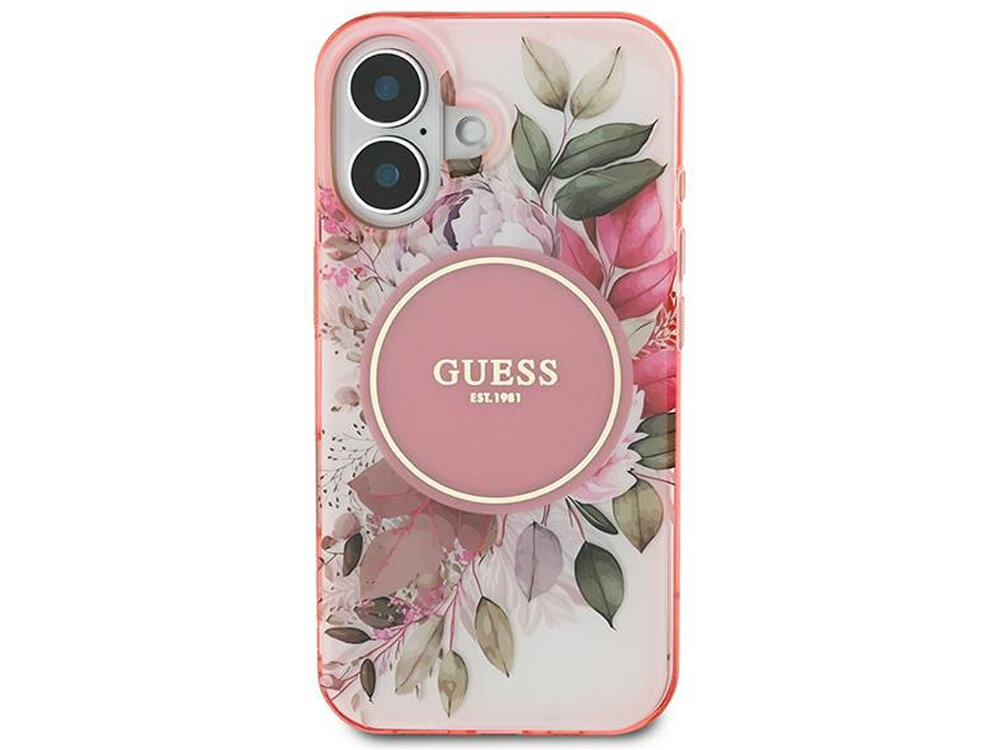 Etui Guess IML Flower & Tonal Circle MagSafe
                boki montaż krawędzie zabezpieczenie magsafe ładowanie