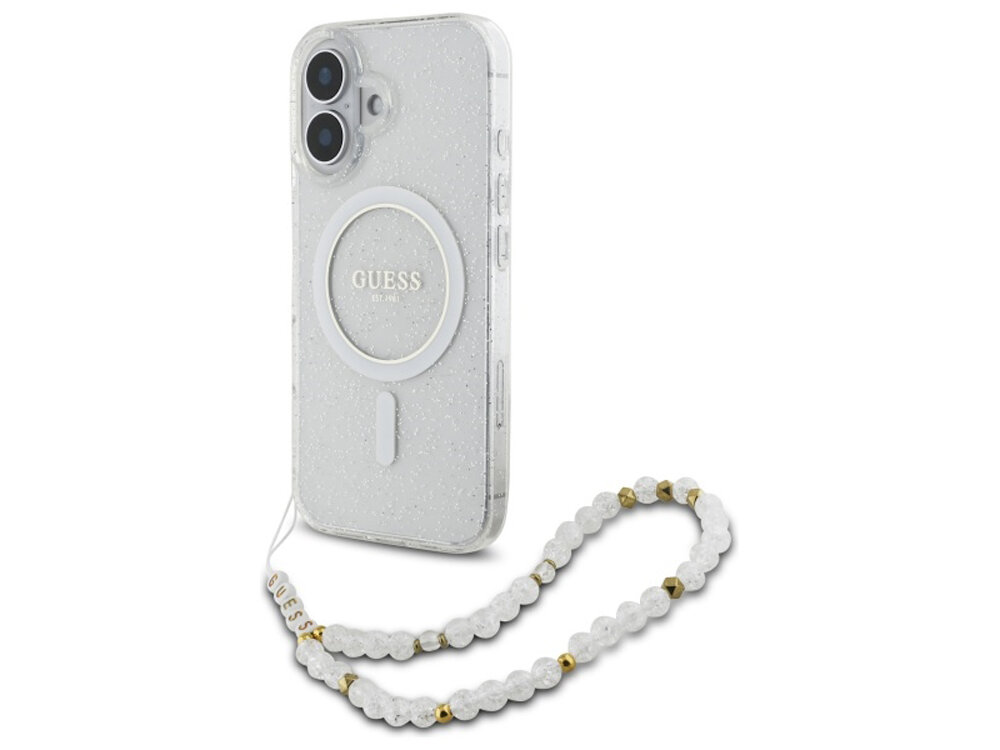 Etui Guess IML Glitter With Pearl Strap MagSafe
                pokrowiec case etui