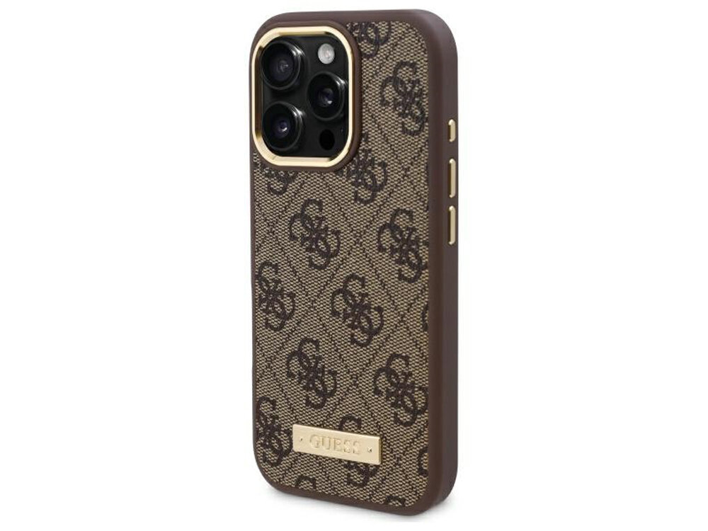 Etui Guess 4G Logo Plate MagSafe
                motyw symbol akcent materiały