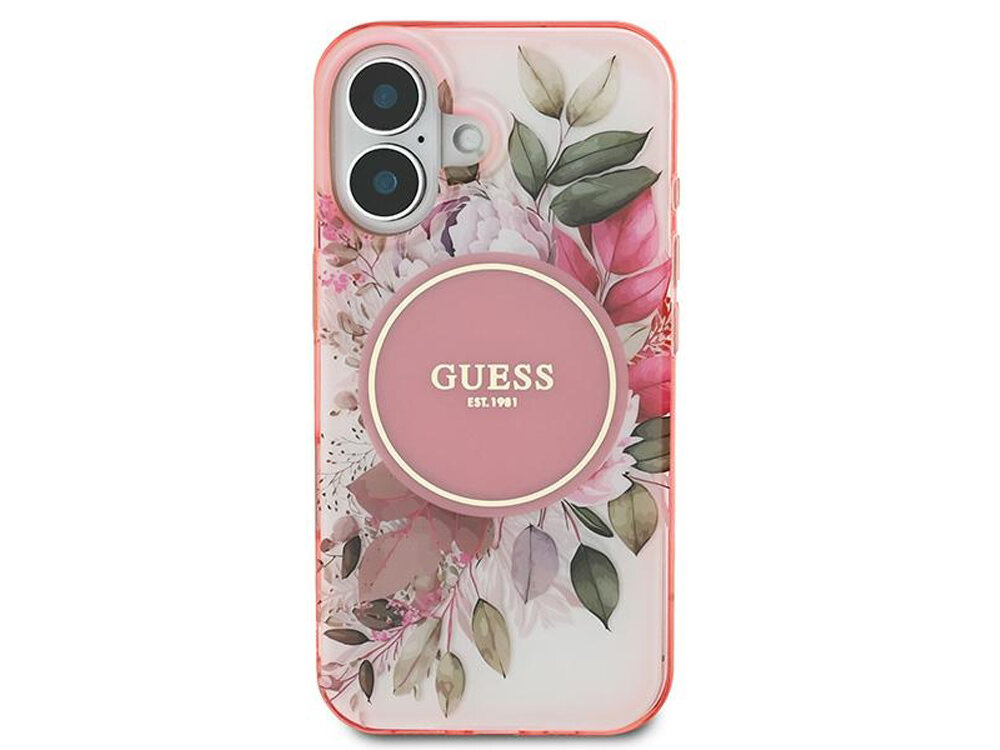 Etui Guess IML Flower & Tonal Circle MagSafe
                boki montaż krawędzie zabezpieczenie magsafe ładowanie