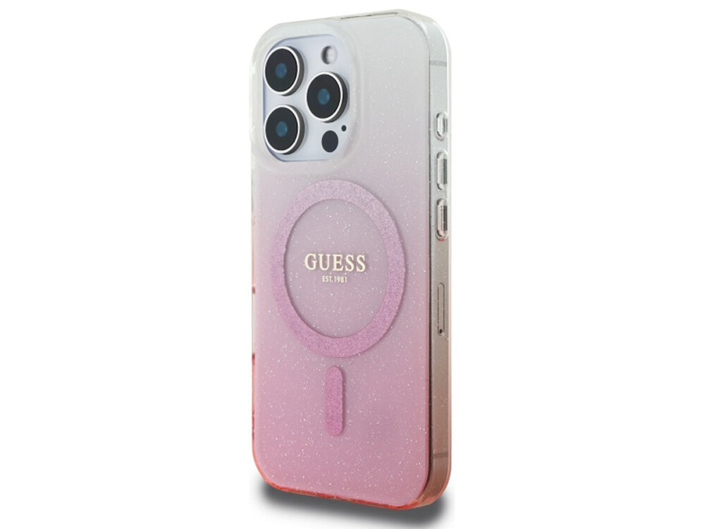 Etui Guess IML Glitter Gradient MagSafe
                rozwiązania design elegancja funkcjonalność magsafe tył etui pod kątem