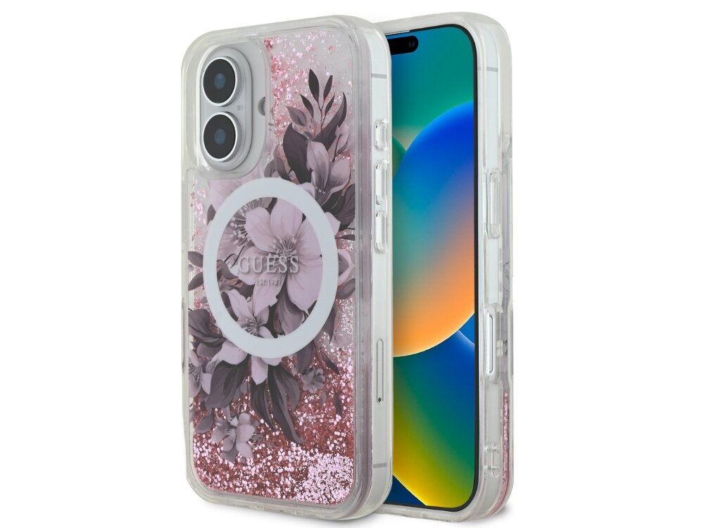 Etui GUESS Liquid Glitter Flower MagSafe
            etui case pokrowiec plecki