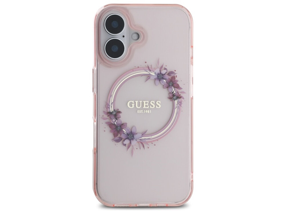 Etui Guess IML Flowers Wreath MagSafe
                boki montaż krawędzie zabezpieczenie tył etui 