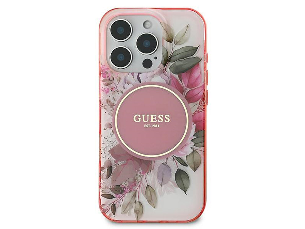 Etui Guess IML Flower & Tonal Circle MagSafe
                boki montaż krawędzie zabezpieczenie magsafe ładowanie