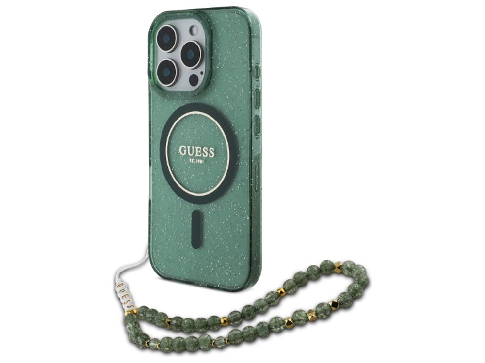 Etui Guess IML Glitter With Pearl Strap MagSafe
                pokrowiec case etui