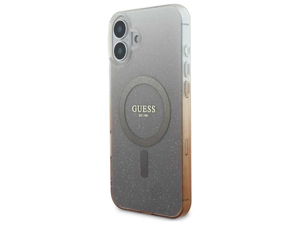 Etui Guess IML Glitter Gradient  MagSafe
                rozwiązania design elegancja funkcjonalność magsafe tył etui pod kątem