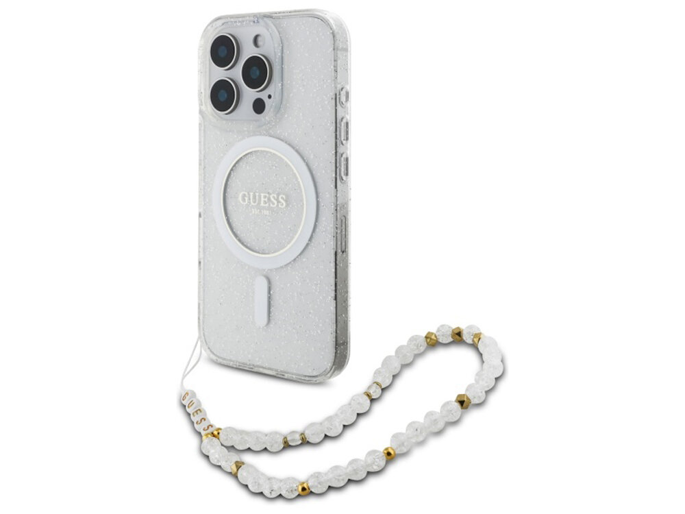 Etui Guess IML Glitter With Pearl Strap MagSafe
pokrowiec case etui
