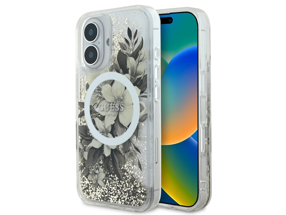 Etui GUESS Liquid Glitter Flower MagSafe
            etui case pokrowiec plecki