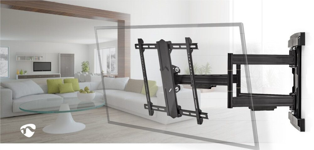 Uchwyt NEDIS do TV 37 - 80 cali TVWM6551B - Wygodne mocowanie telewizora, uchwyt przymocowany do ramki telewizora pod skosem, salon