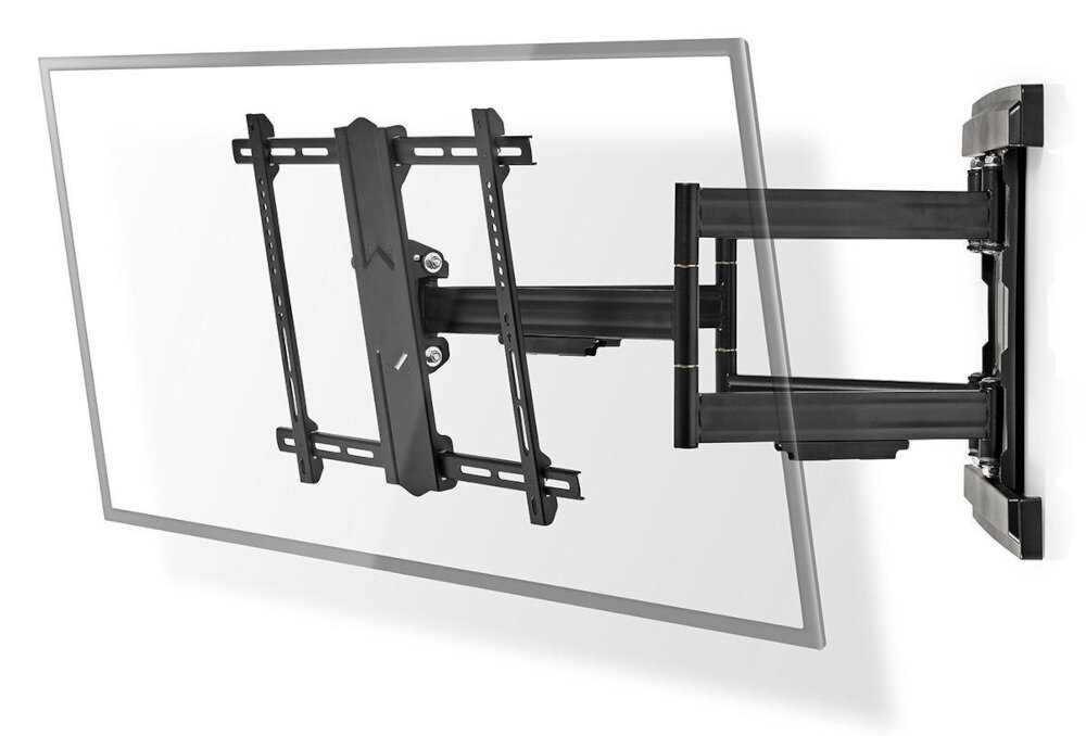 Uchwyt NEDIS do TV 37 - 80 cali TVWM6551B - Wytrzymała konstrukcja, uchwyt przymocowany do ramki telewizora pod skosem