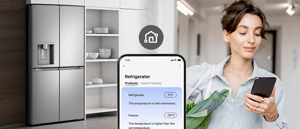 LODÓWKA LG GML860PYFE Aplikacja zdalne sterowanie funkcje telefon smartfon tablet powiadomienie alarm