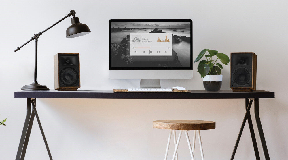 Aktywne kolumny podstawkowe z subwooferem KLIPSCH HERITAGE PROMEDIA 2.1 - Bezprzewodowa wygoda Bluetooth