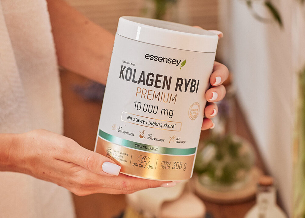 Kolagen ESSENSEY Rybi Premium Neutralny 306 g wsparcie stawow kosci poprawa kondycji ciala