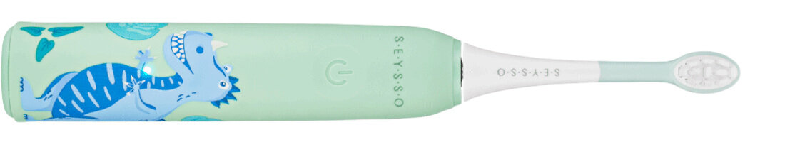 Szczoteczka soniczna SEYSSO Kids Dinosaur Niebieski Trzy tryby pracy trzy tryby szczotkowania dopasowanie wiek wrażliwość CLEAN SOFT MASSAGE wsparcie rozwój nawyki higiena