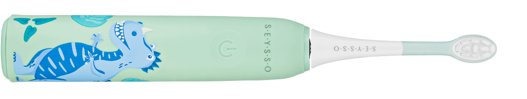 Szczoteczka soniczna SEYSSO Kids Dinosaur Niebieski Trzy tryby pracy szczoteczki  CLEAN SOFT MASSAGE  70 000 ruchów sonicznych na minutę  timer z interwałami