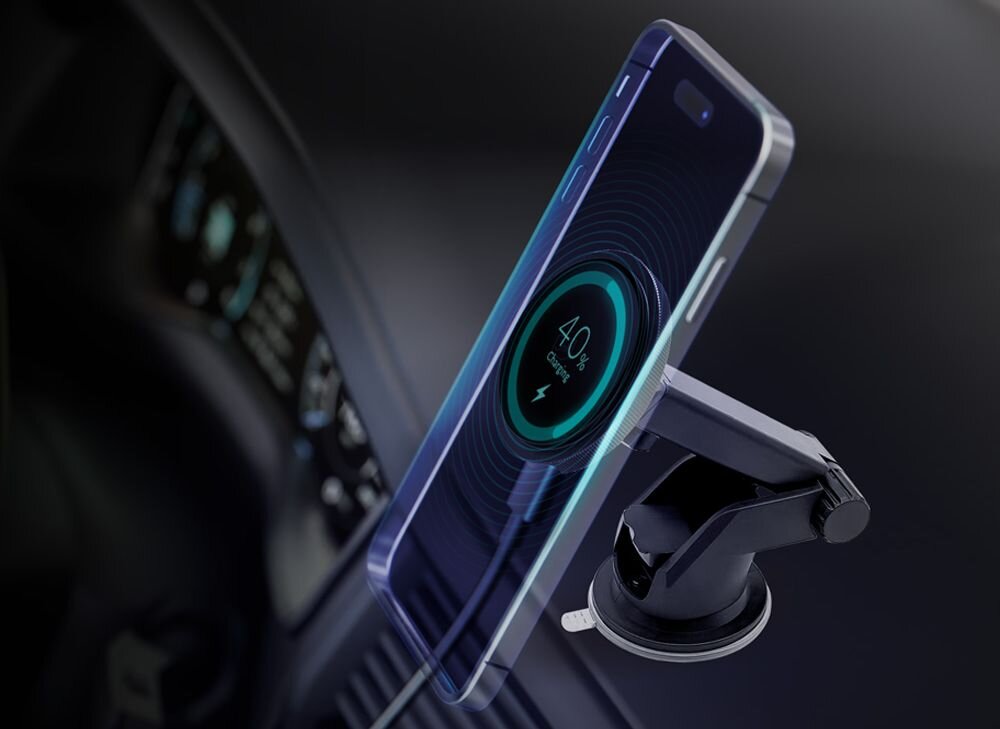 Uchwyt samochodowy z ładowarką indukcyjną 3MK Car MagCharger bateria bezprzewodowe szybkie ladowanie