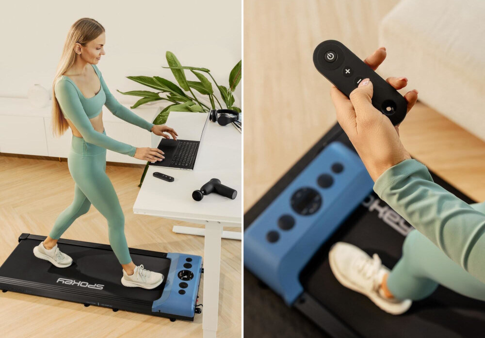 Bieżnia elektryczna SPOKEY Eva 1490W 6km-h trening w domu spokojny trening cardio