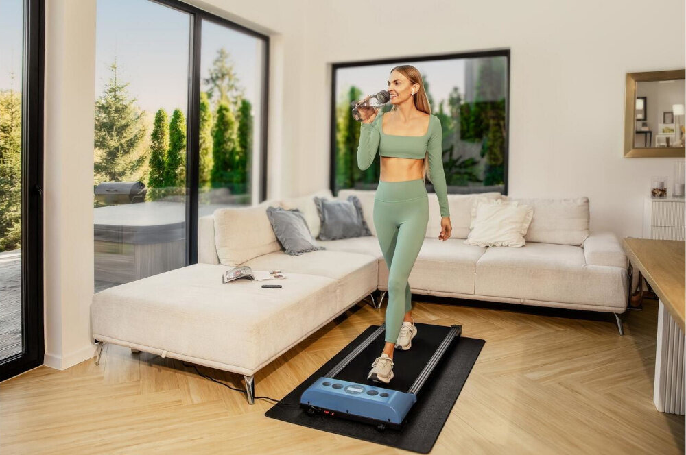 Bieżnia elektryczna SPOKEY Eva 1490W 6km-h funkcjonalnosc niewielki design zroznicowane technologie komfort efektywnosc dla osob poczatkujacych i zaawansowanych