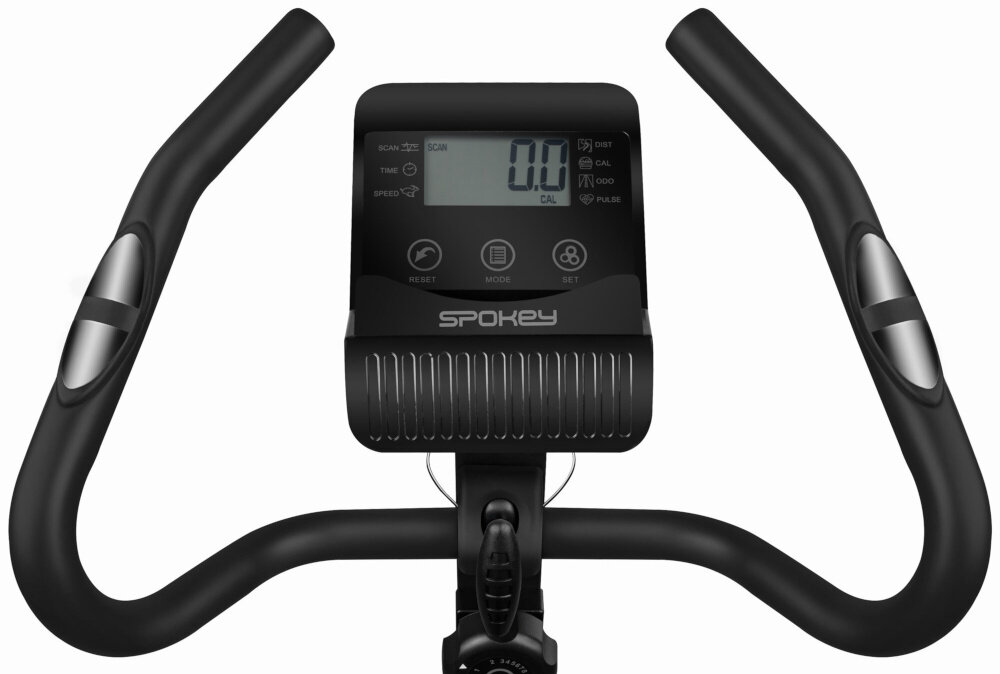 Rower magnetyczny SPOKEY Ares dwa czujniki pulsu na uchwytach kontrola tetna podczas treningu kontrola efektywnosci