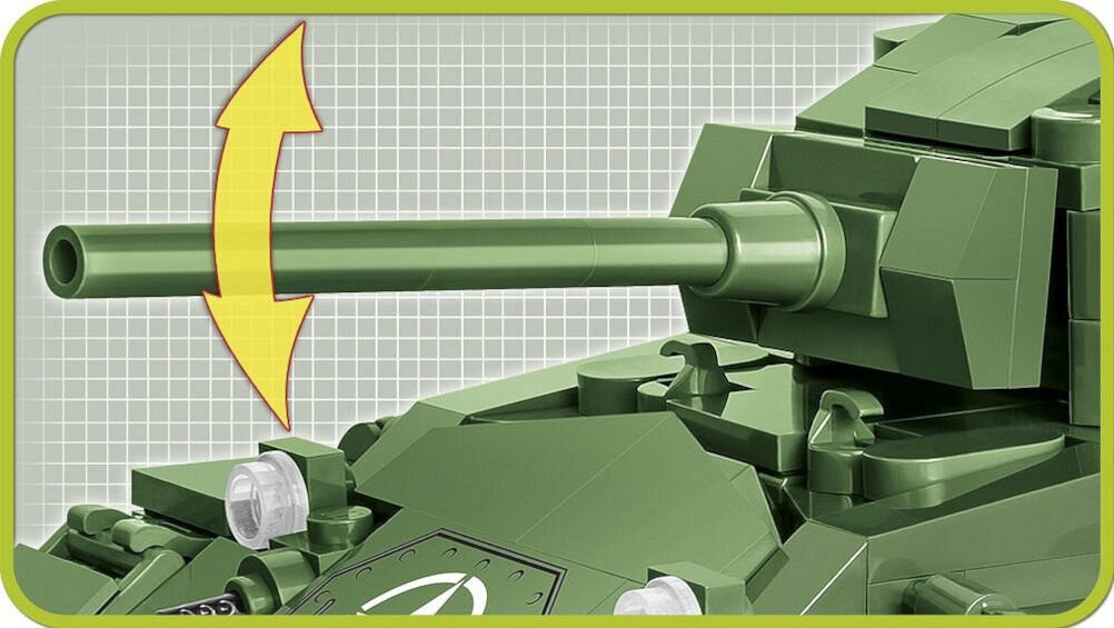 Klocki plastikowe COBI Historical Collection World War II M24 Chaffee COBI-2543 trwałe nadruki, które nie ścierają się nawet podczas intensywnej zabawy