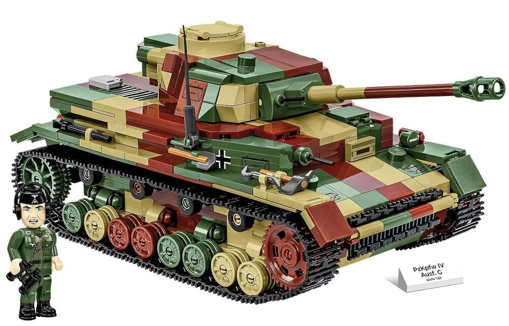 Klocki plastikowe COBI Historical Collection World War II PzKpfw IV Ausf. G COBI-2592 skala II wojna światowa 1107 elementów